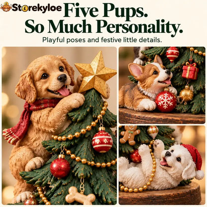 Christmas Puppy Party – Dog Christmas Tree Figurine