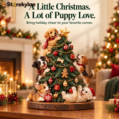 Christmas Puppy Party – Dog Christmas Tree Figurine