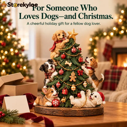 Christmas Puppy Party – Dog Christmas Tree Figurine