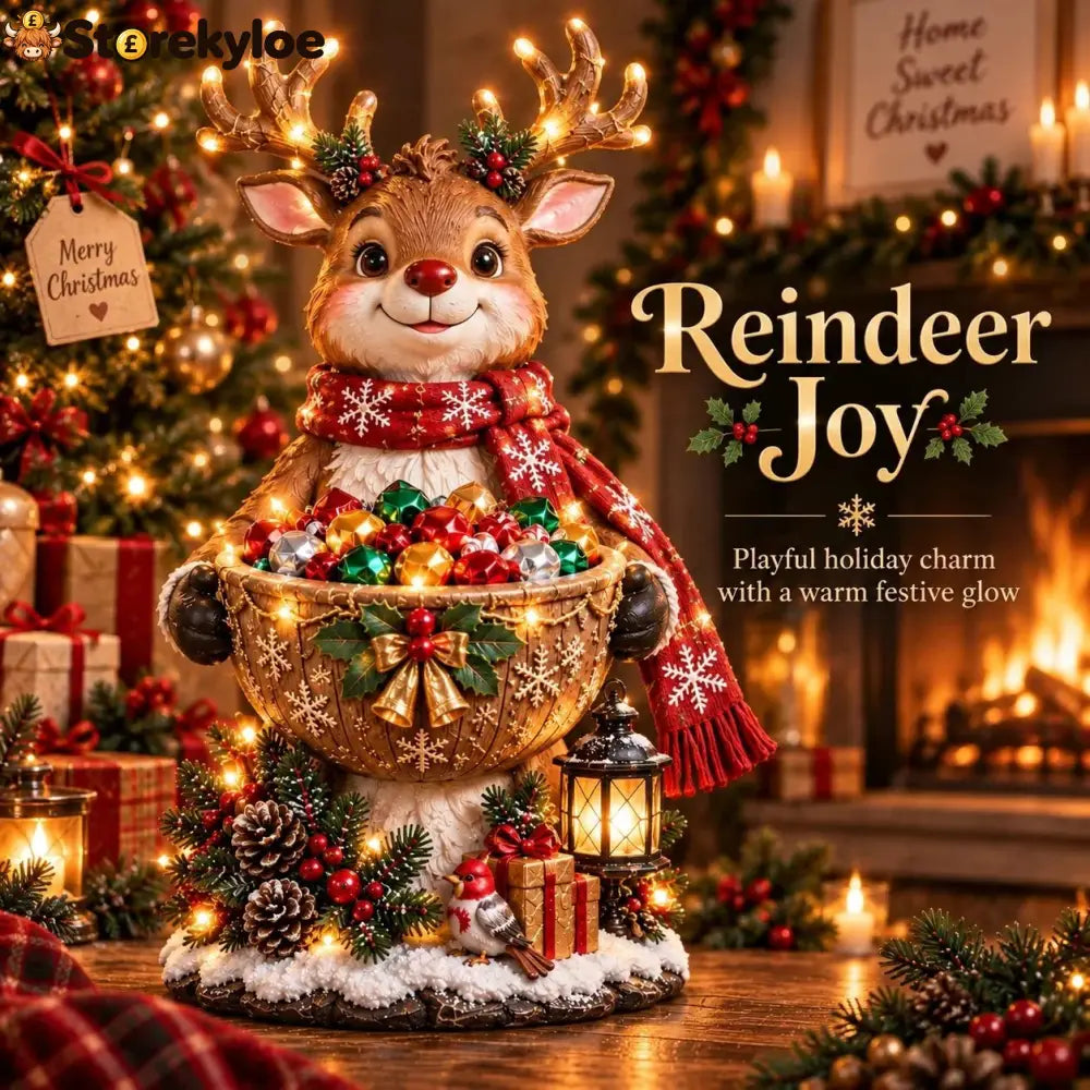 🎄 Christmas Sale – 49% OFF ✨ Lighted Christmas Candy Bowl Collection – 5 Festive Holiday Designs - Reindeer Joy 🦌