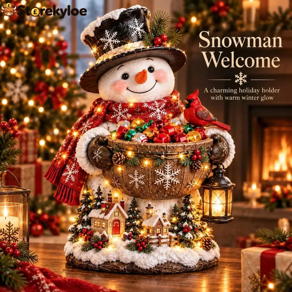 🎄 Christmas Sale – 49% OFF ✨ Lighted Christmas Candy Bowl Collection – 5 Festive Holiday Designs - Snowman Welcome ☃️