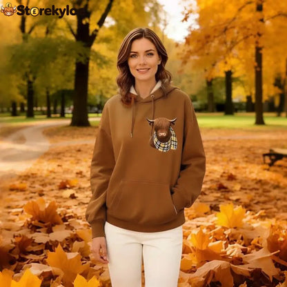 🎅CHRISTMAS SALE 50% OFF!!🎁🐄Cute Highland Cow Cozy Fleece-Lined Hooded Sweatshirt - Brown / S(UK 6-8) - Hot products