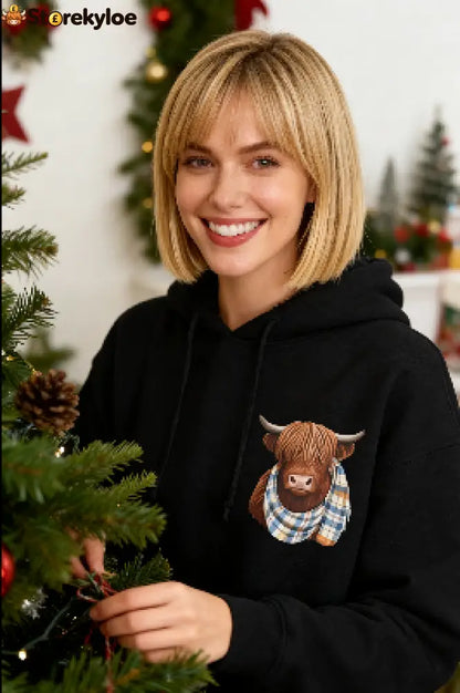 🎅CHRISTMAS SALE 50% OFF!!🎁🐄Cute Highland Cow Cozy Fleece-Lined Hooded Sweatshirt - Hot products