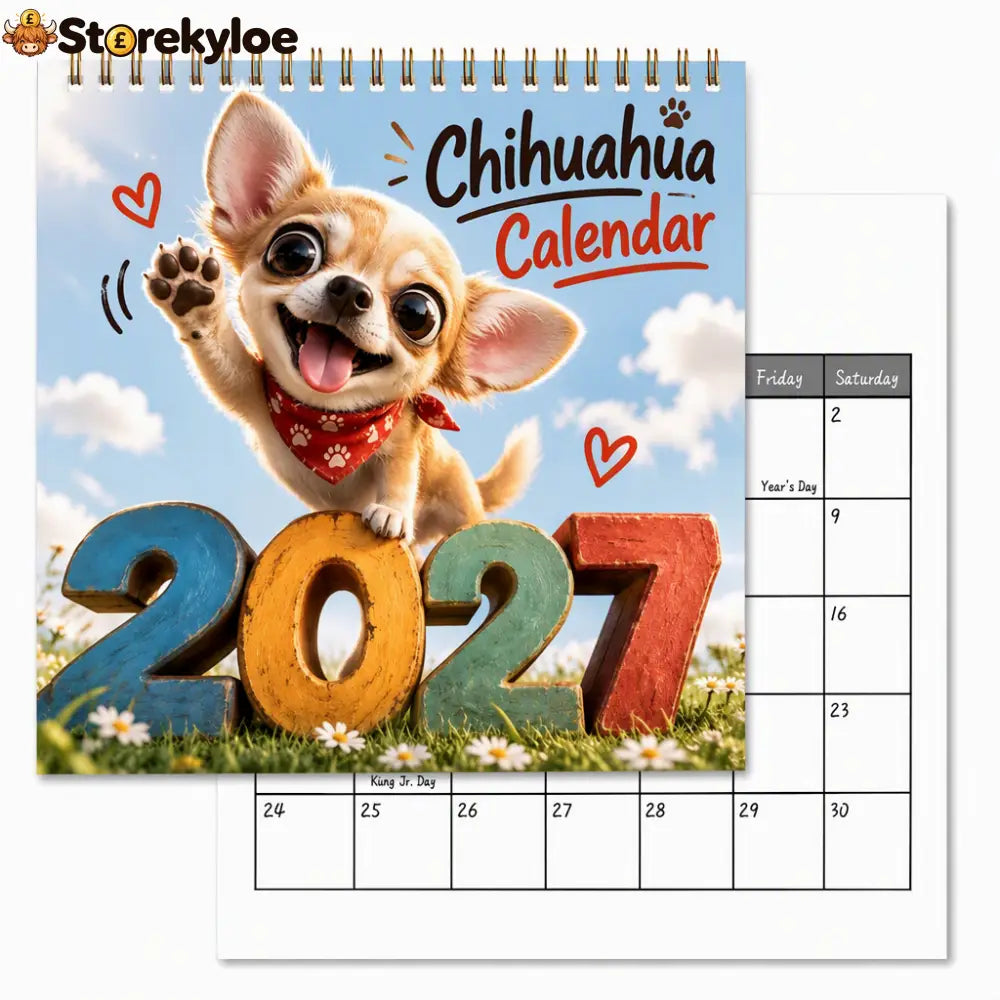 🎄🎁Christmas Sale 🐕Chihuahua 12 Month Wall Calendar - Housewares & Kitchen