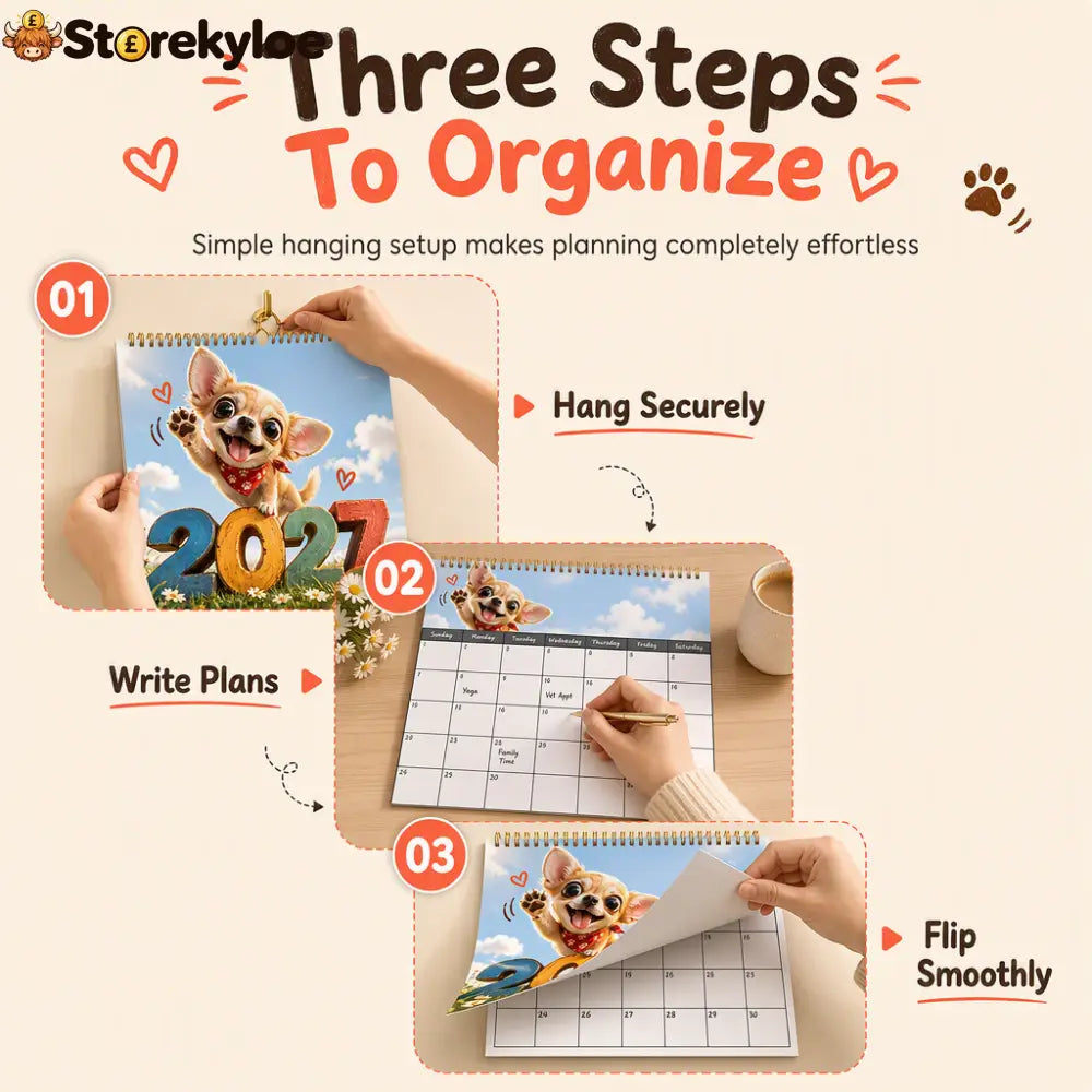 🎄🎁Christmas Sale 🐕Chihuahua 12 Month Wall Calendar - Housewares & Kitchen
