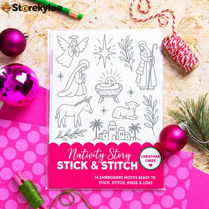 🎄Christmas Stick & Stitch Embroidery Pattern Pack – 5 Sheets / 70 Wash-Away Embroidery Motifs🧵 - Best Sellers