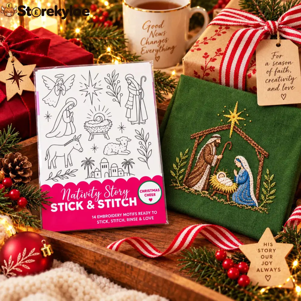 🎄Christmas Stick & Stitch Embroidery Pattern Pack – 5 Sheets / 70 Wash-Away Embroidery Motifs🧵 - Best Sellers