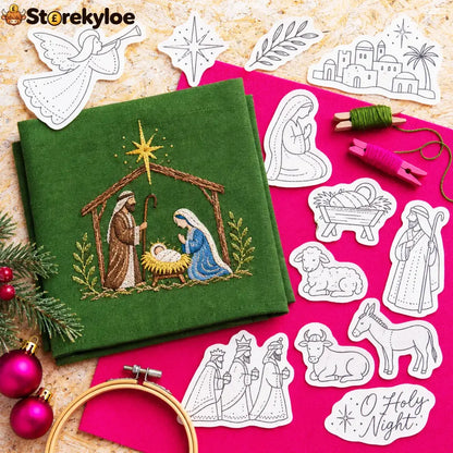 🎄Christmas Stick & Stitch Embroidery Pattern Pack – 5 Sheets / 70 Wash-Away Embroidery Motifs🧵 - Best Sellers