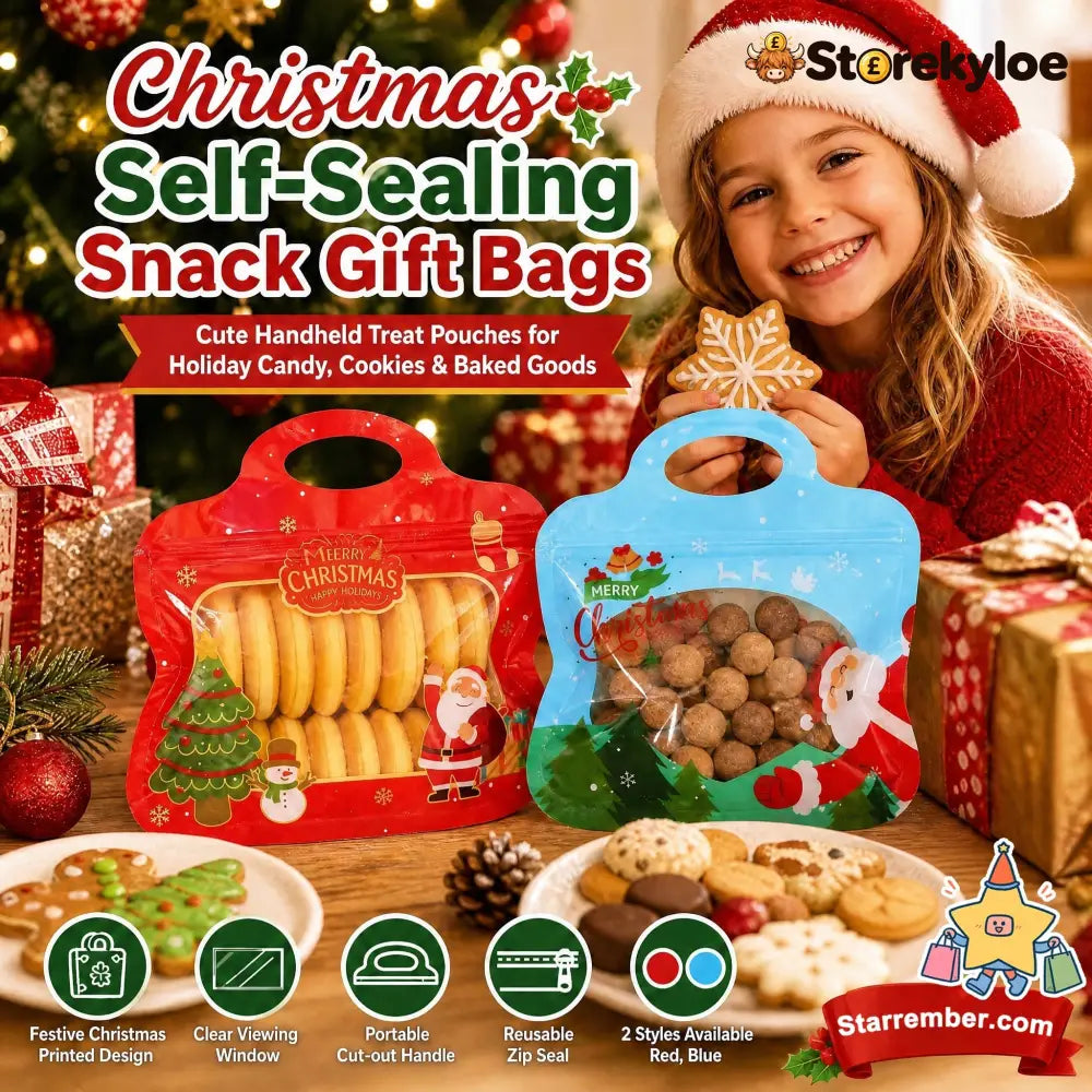 🎅🍬 Christmas Treat Bags – Fill Seal & Gift in Seconds - red (50pcs) - Toys Kids & Gifts