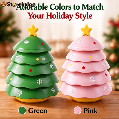 🔥🔥🔥Christmas Tree Mahjong Dice Dish – Festive Multi-Use Tabletop Organizer - Green + Pink