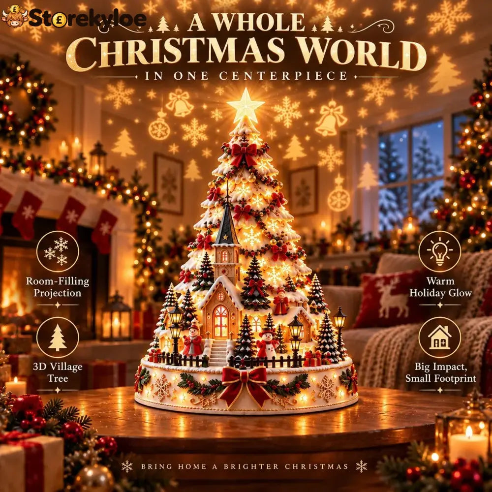 🎄Christmas Village Projection Centerpiece – 4 Themed Villages