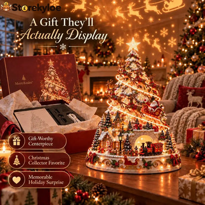 🎄Christmas Village Projection Centerpiece – 4 Themed Villages