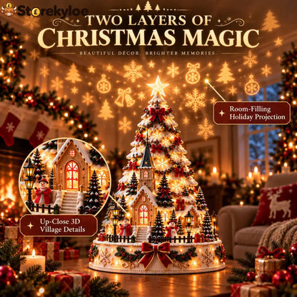 🎄Christmas Village Projection Centerpiece – 4 Themed Villages