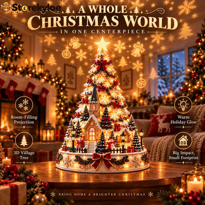 🎄Christmas Village Projection Centerpiece – 4 Themed Villages