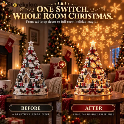 🎄Christmas Village Projection Centerpiece – 4 Themed Villages