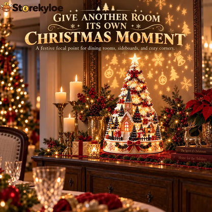 🎄Christmas Village Projection Centerpiece – 4 Themed Villages