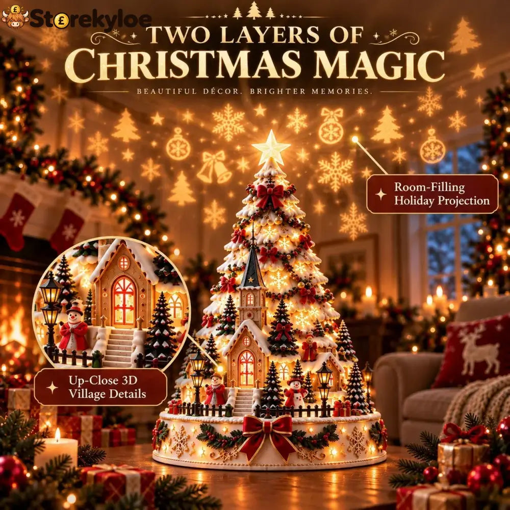 🎄Christmas Village Projection Centerpiece – 4 Themed Villages
