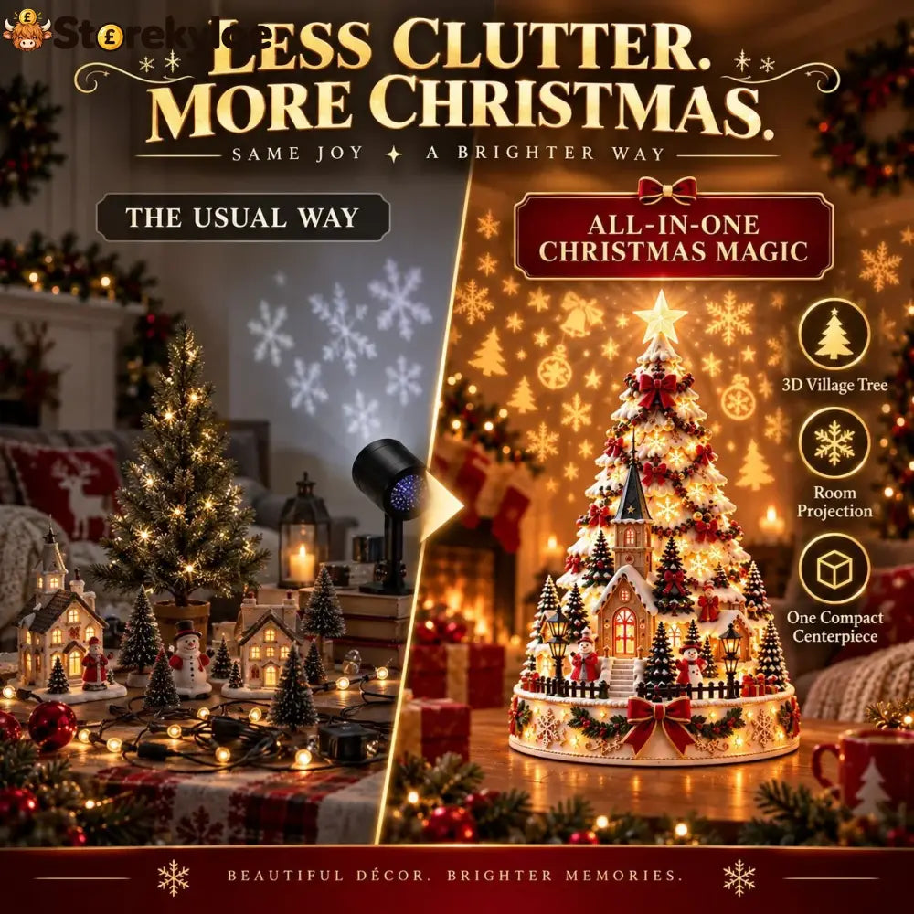 🎄Christmas Village Projection Centerpiece – 4 Themed Villages