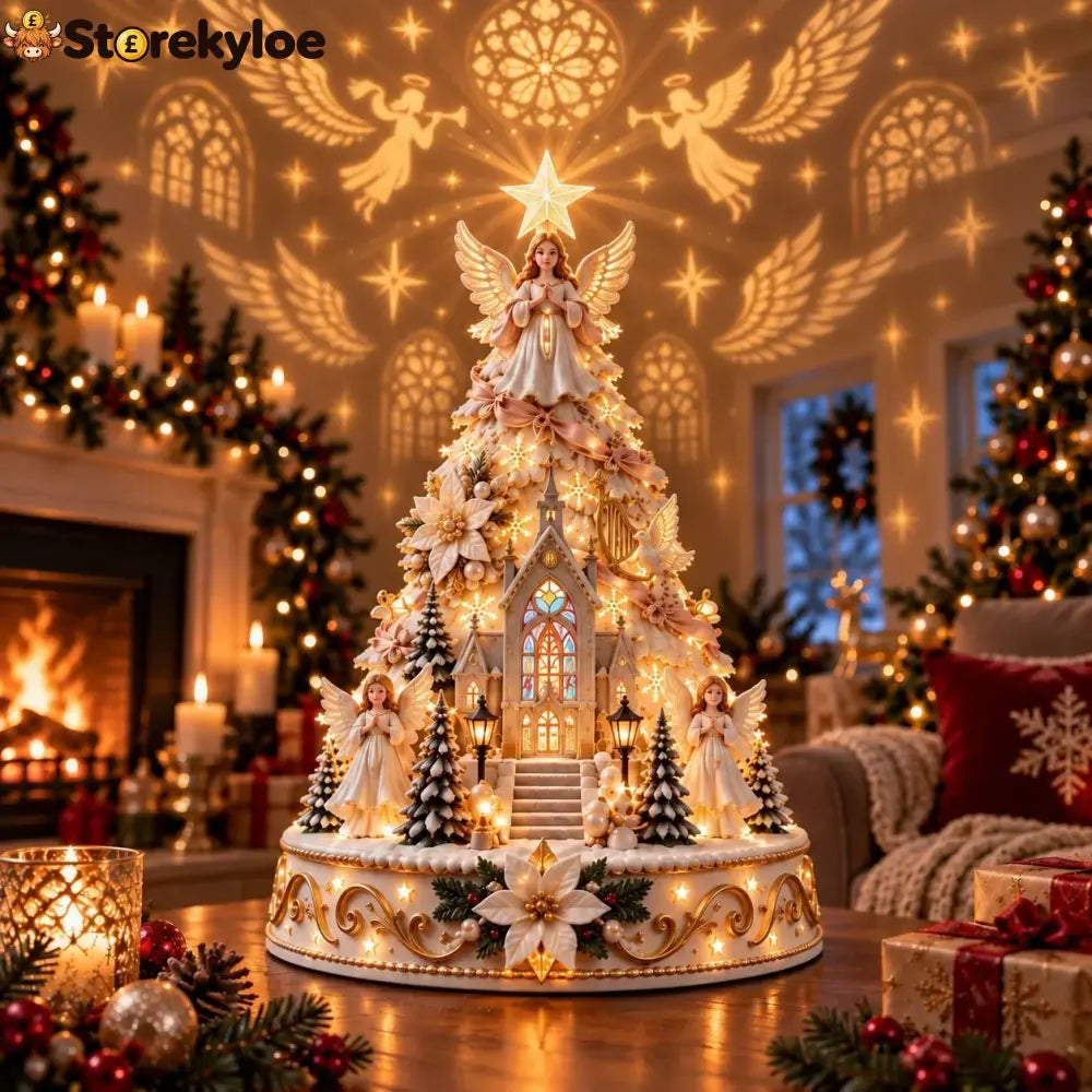 🎄Christmas Village Projection Centerpiece – 4 Themed Villages - 👼 Angel Chapel