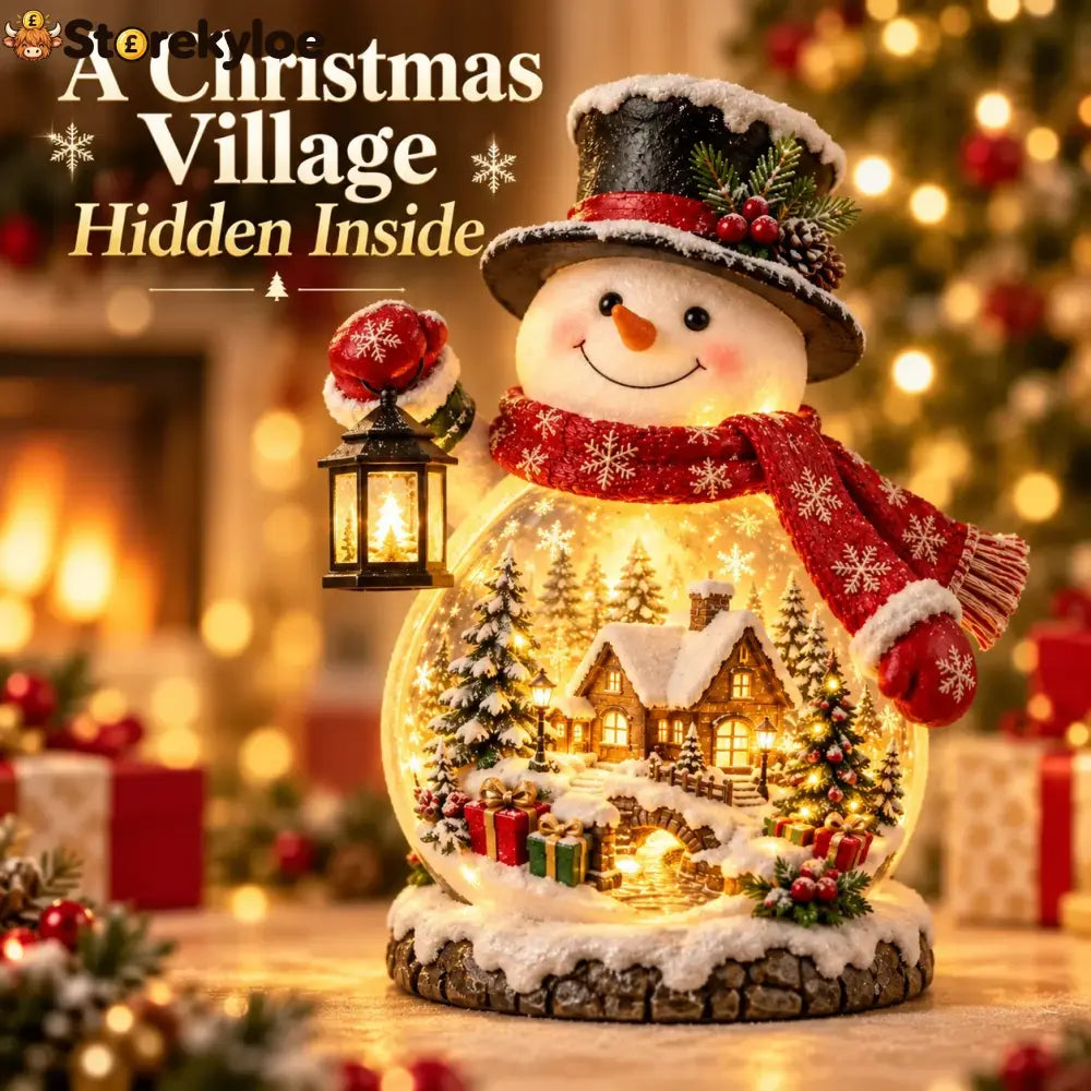 ✨ Christmas Village Snowman Glow – Lighted Holiday Tabletop Decor - Snowman