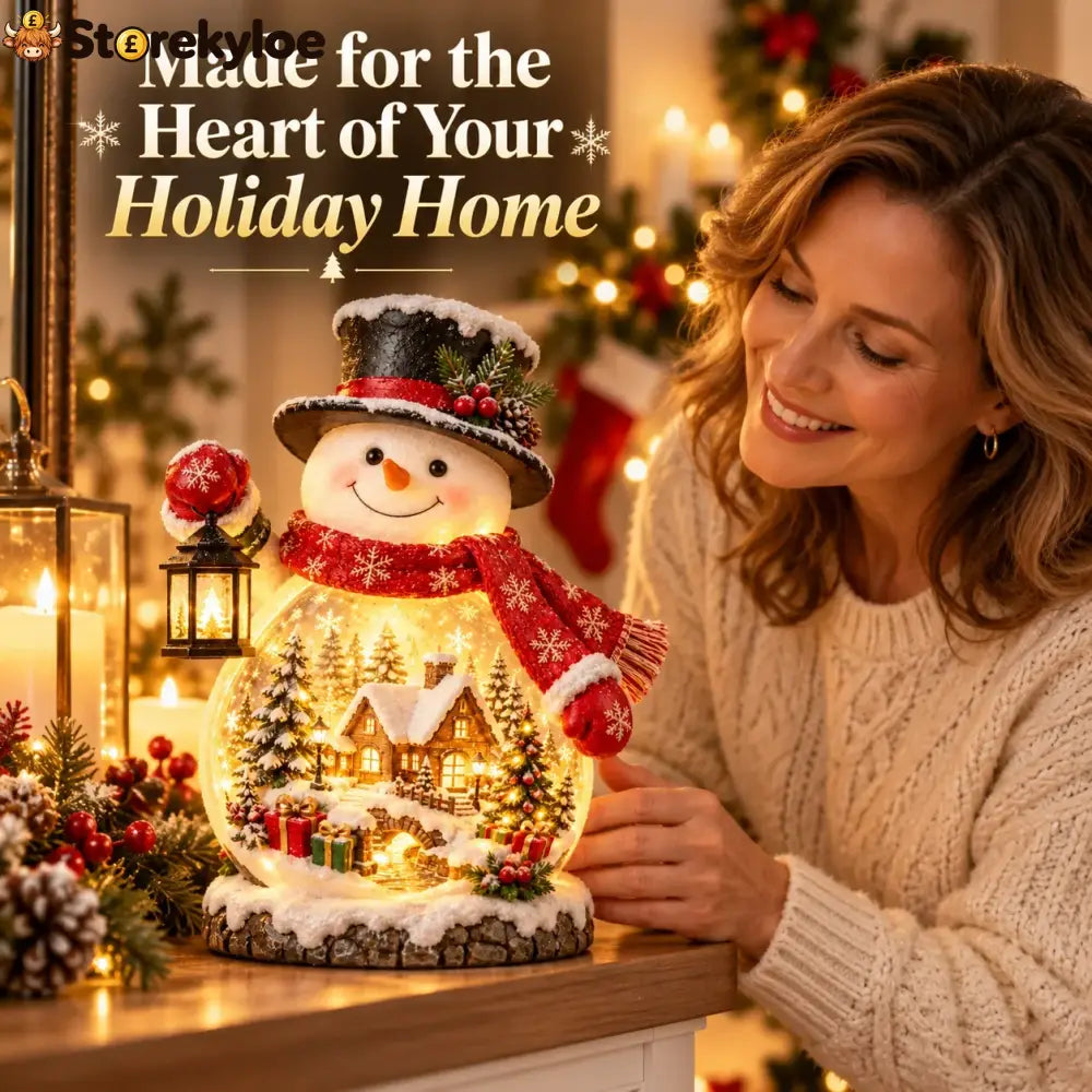 ✨ Christmas Village Snowman Glow – Lighted Holiday Tabletop Decor - Snowman