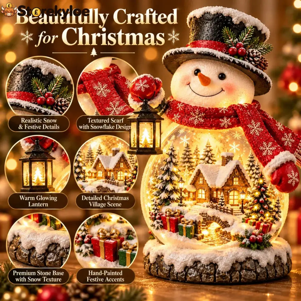 ✨ Christmas Village Snowman Glow – Lighted Holiday Tabletop Decor - Snowman