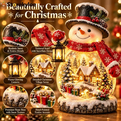 ✨ Christmas Village Snowman Glow – Lighted Holiday Tabletop Decor - Snowman