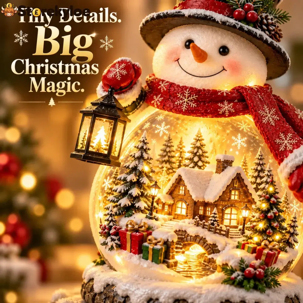 ✨ Christmas Village Snowman Glow – Lighted Holiday Tabletop Decor - Snowman