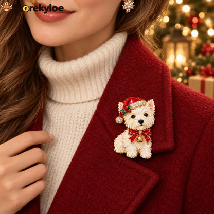🎄🐶Christmas Westie & Yorkshire Terrier Dog Brooch 🎄🐶