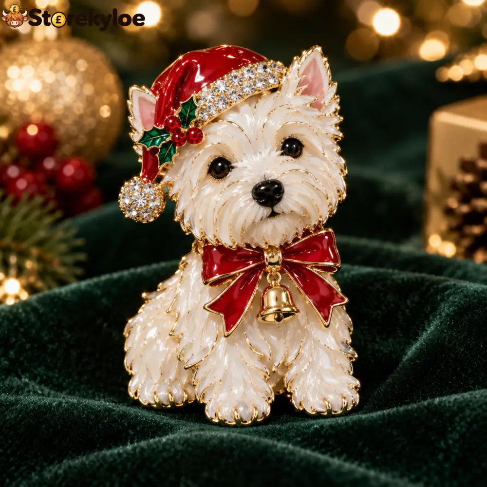 🎄🐶Christmas Westie & Yorkshire Terrier Dog Brooch 🎄🐶 - West Highlands