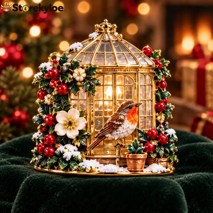 🎄❄️Christmas Winter Greenhouse Robin Brooch 🎄❄️