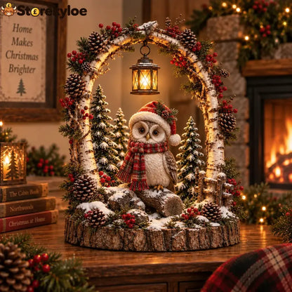 🐂🎄christmas Woodland Glow™ – Lighted Winter Lantern Collection - Owl