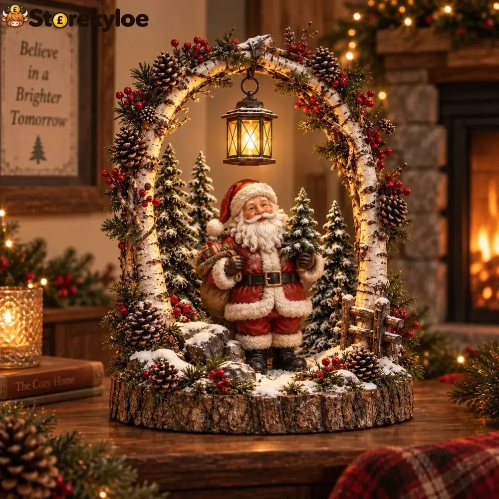 🐂🎄christmas Woodland Glow™ – Lighted Winter Lantern Collection - Santa Claus