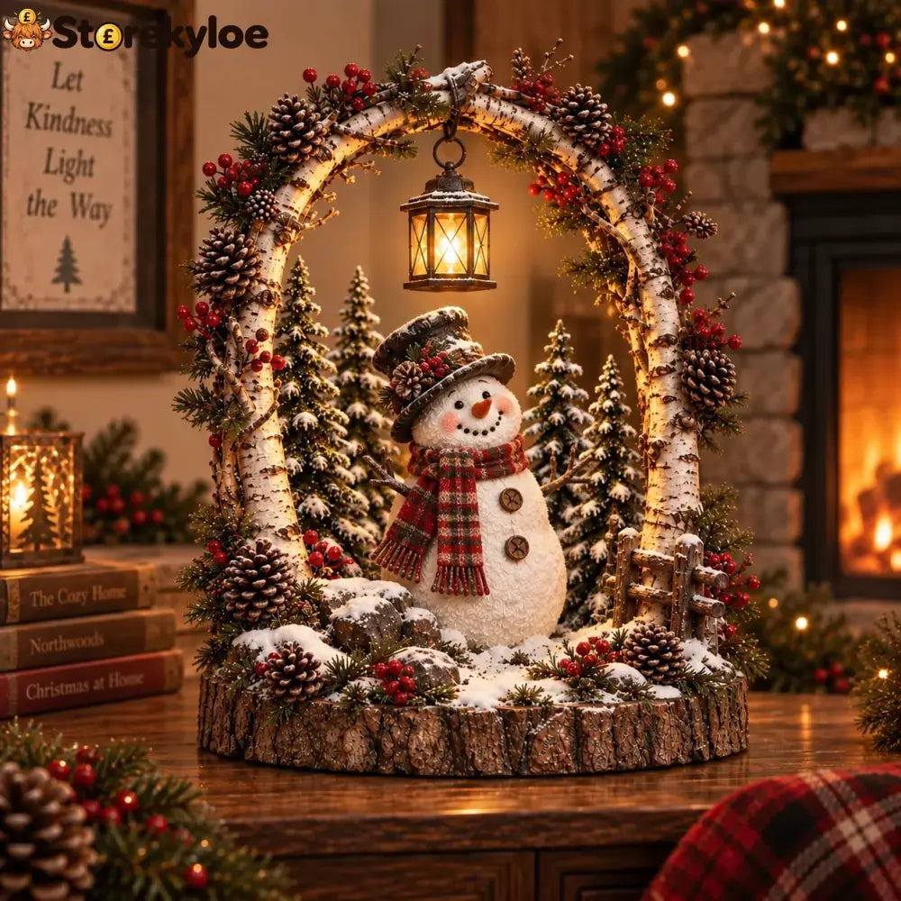 🐂🎄christmas Woodland Glow™ – Lighted Winter Lantern Collection - Snowman