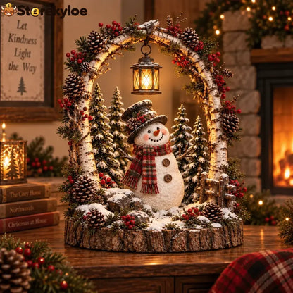 🐂🎄christmas Woodland Glow™ – Lighted Winter Lantern Collection - Snowman