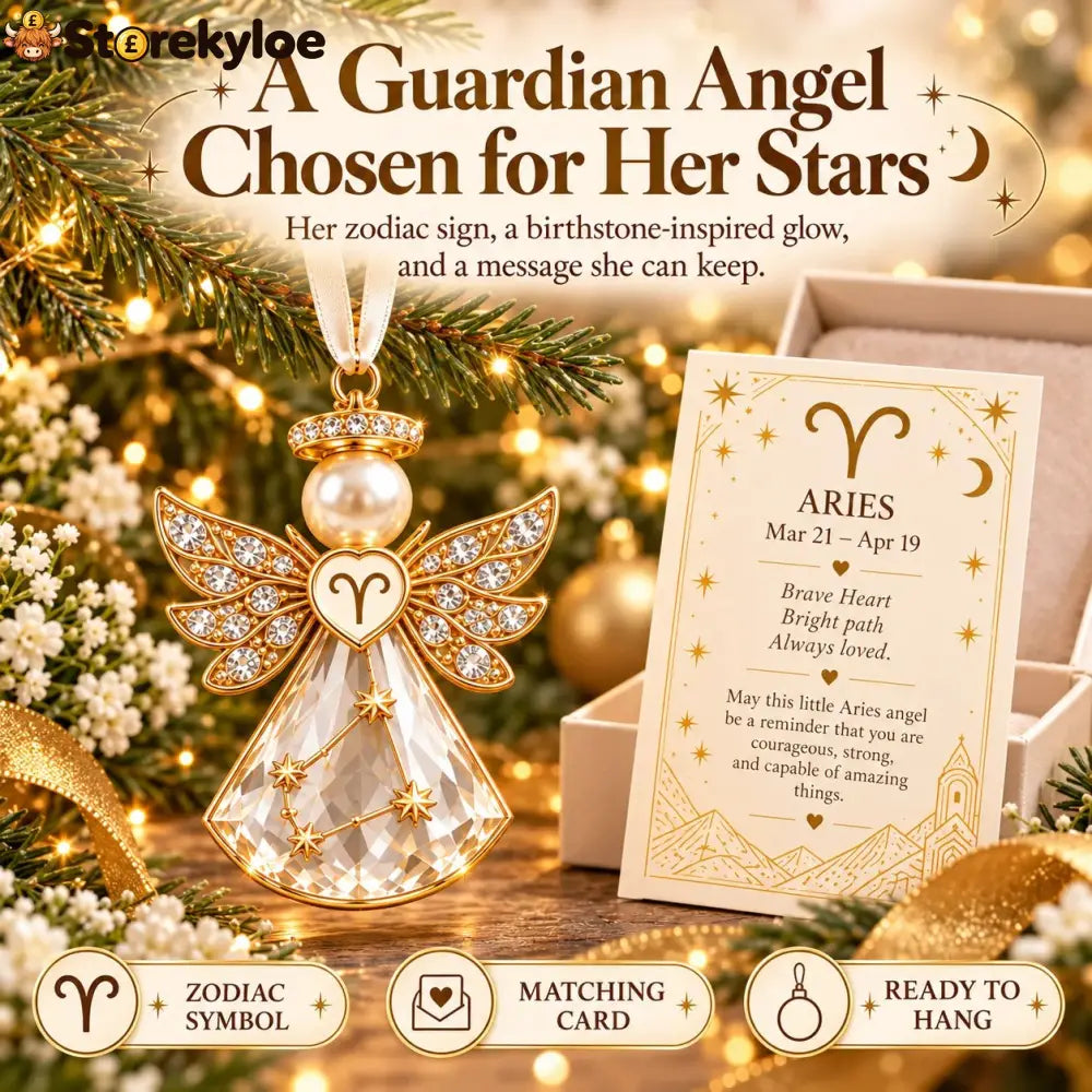 👼 Christmas Zodiac Guardian Angel Keepsake | 12 Signs with Jewel-Toned Designs & Meaningful Gift Cards ✨