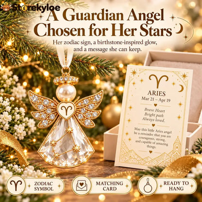 👼 Christmas Zodiac Guardian Angel Keepsake | 12 Signs with Jewel-Toned Designs & Meaningful Gift Cards ✨