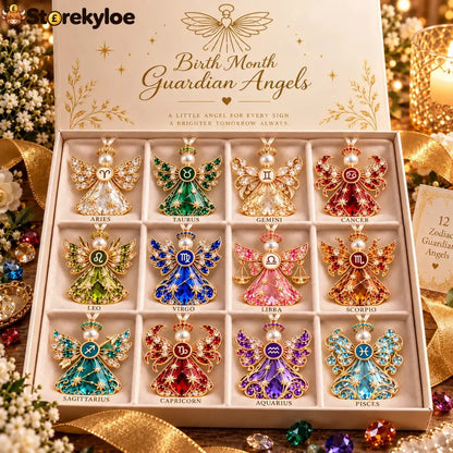 👼 Christmas Zodiac Guardian Angel Keepsake | 12 Signs with Jewel-Toned Designs & Meaningful Gift Cards ✨