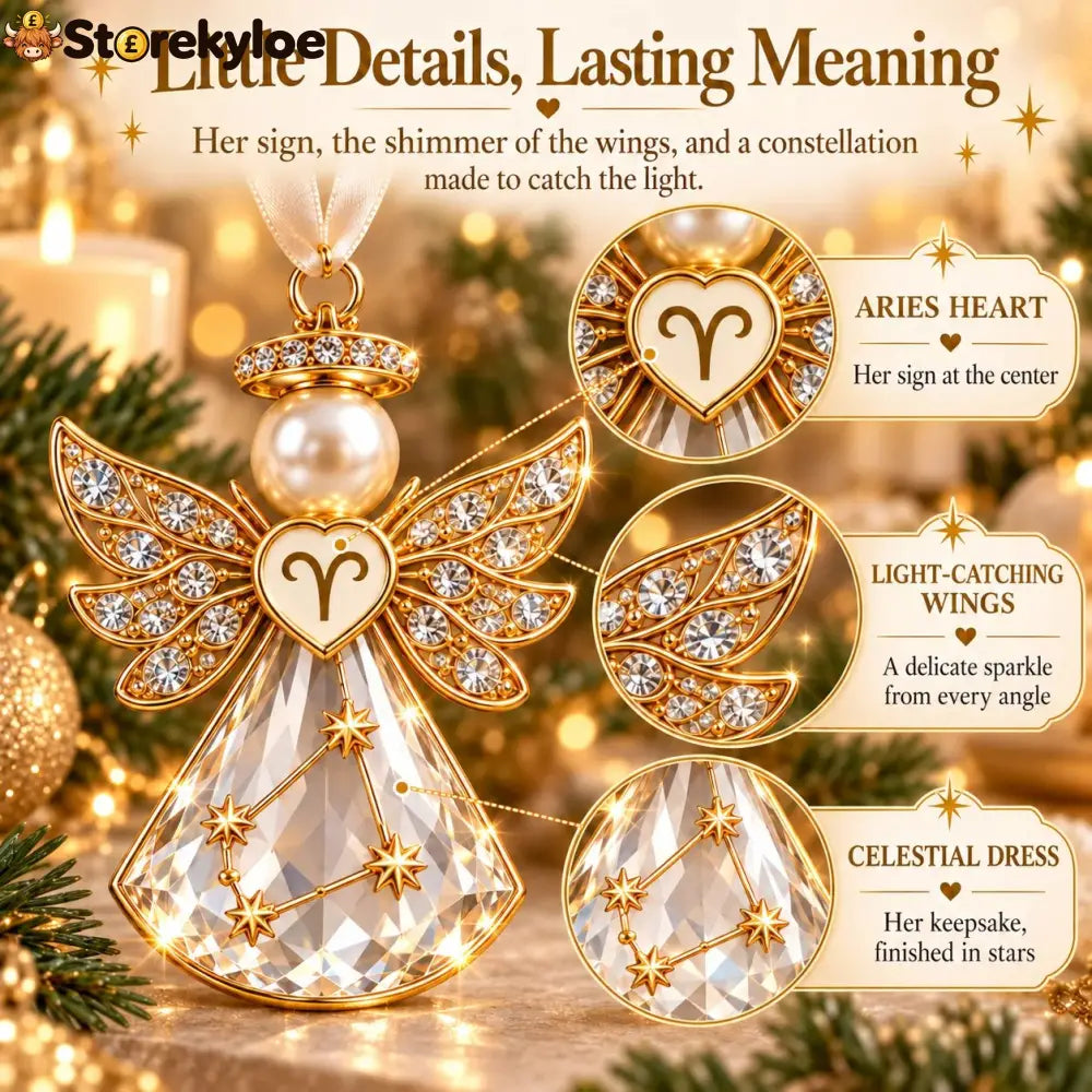 👼 Christmas Zodiac Guardian Angel Keepsake | 12 Signs with Jewel-Toned Designs & Meaningful Gift Cards ✨