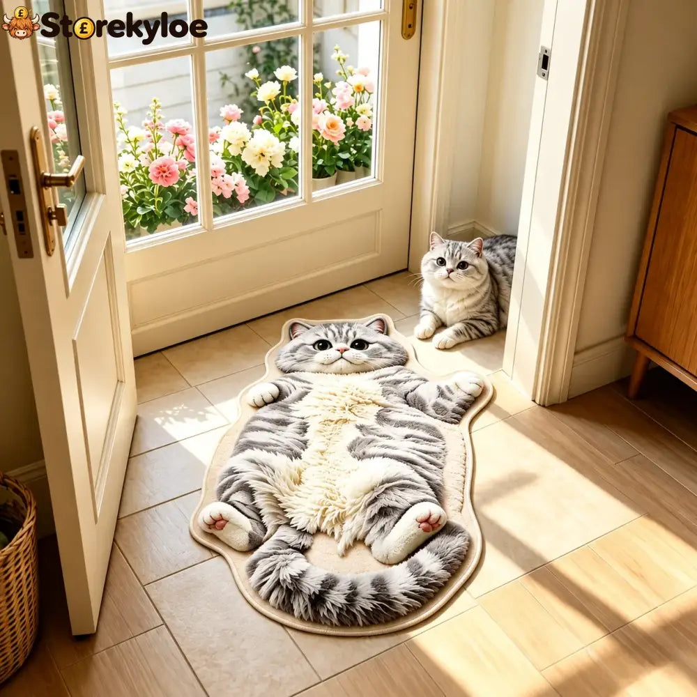 Chubby Tabby Cat Shaped Rug 🐱🤎