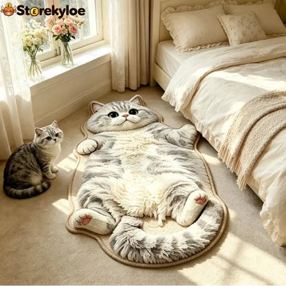 Chubby Tabby Cat Shaped Rug 🐱🤎