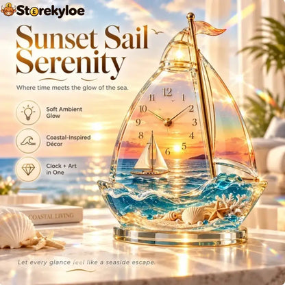🌊 Coastal Glow Crystal Clock Collection, Bring the Beauty of the Sea Home ✨ - Variant 1