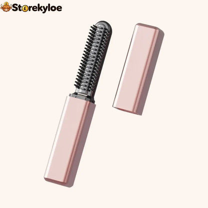 ✨ Compact Wireless Hot Comb – Handy Bang Styling Companion! - Rose gold
