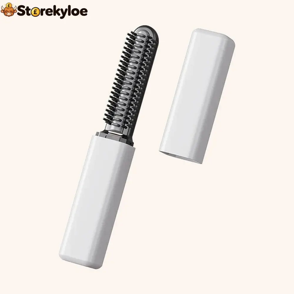 ✨ Compact Wireless Hot Comb – Handy Bang Styling Companion! - White