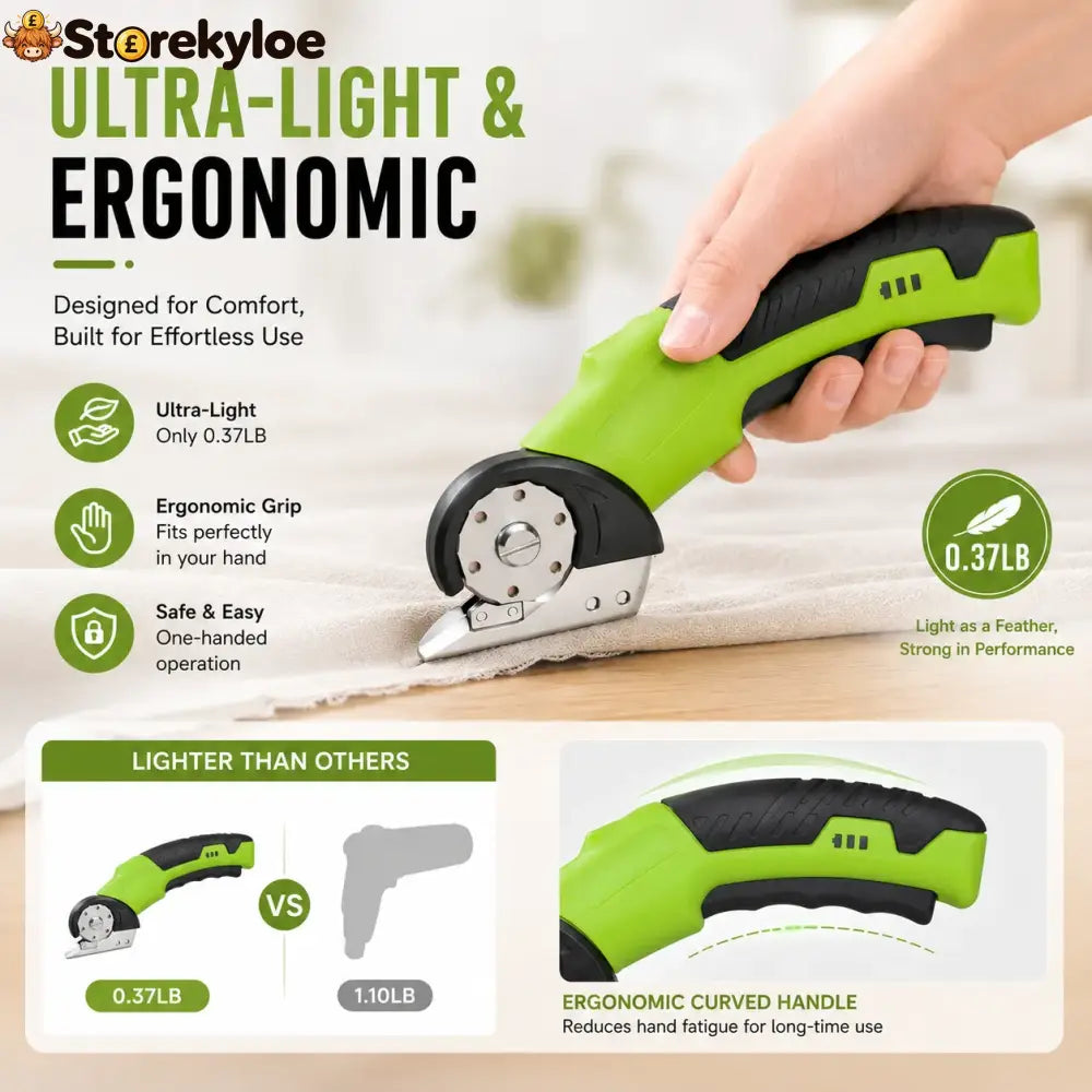 Cordless Electric Scissors 3.7V – Rechargeable Heavy Duty Cutter with Safety Lock