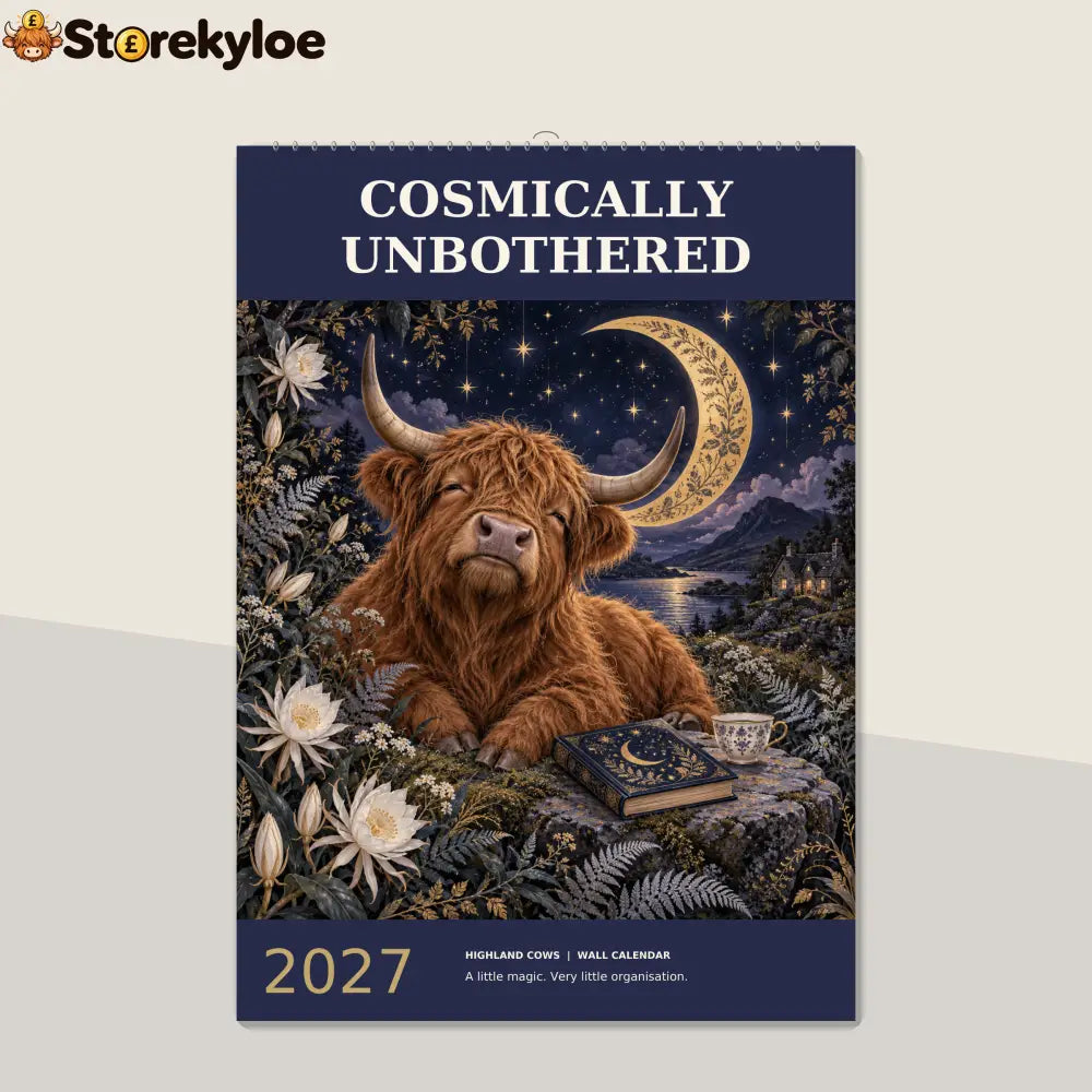 🔥Cosmically Unbothered 2027 A4 Wall Calendar - Funny Highland Cows