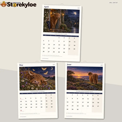 🔥Cosmically Unbothered 2027 A4 Wall Calendar - Funny Highland Cows