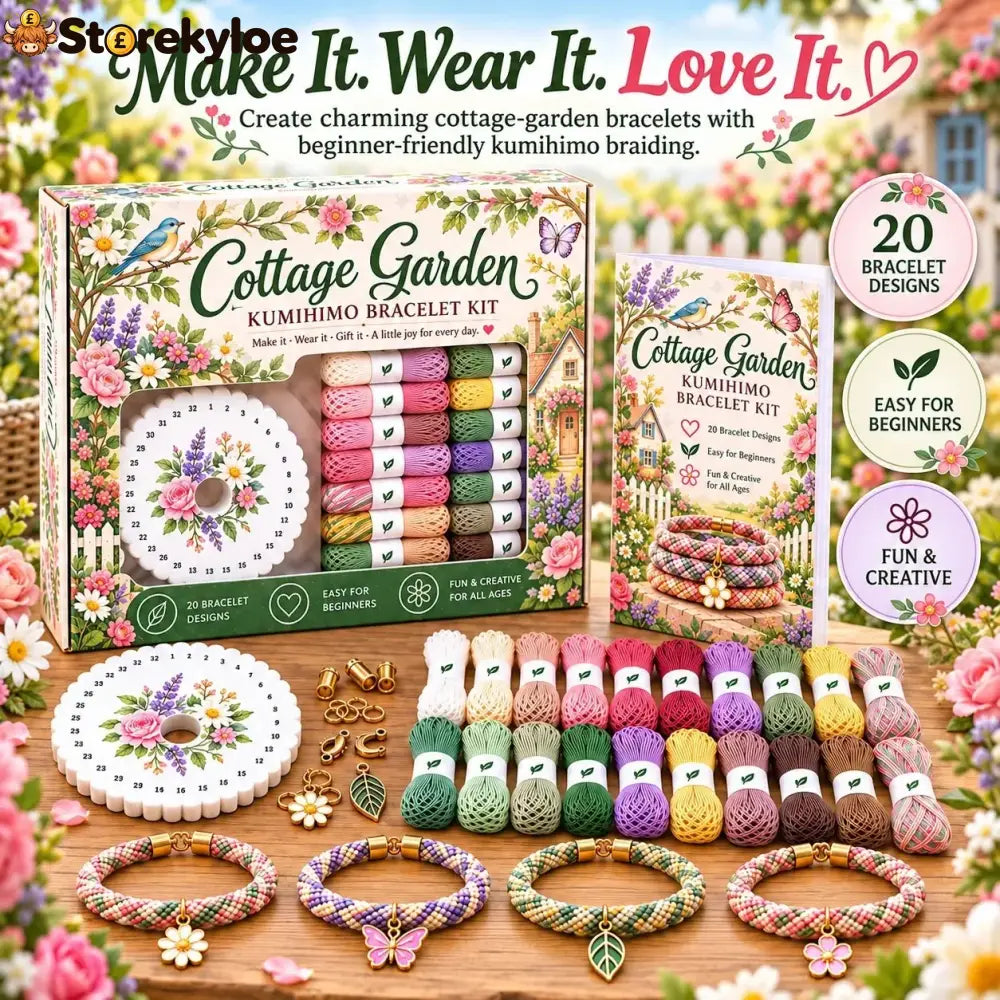 🌸Cottage Garden Kumihimo Bracelet Making Kit – DIY Braided Friendship Bracelets & Creative Gift Set ✨Beginners