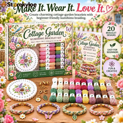🌸Cottage Garden Kumihimo Bracelet Making Kit – DIY Braided Friendship Bracelets & Creative Gift Set ✨Beginners