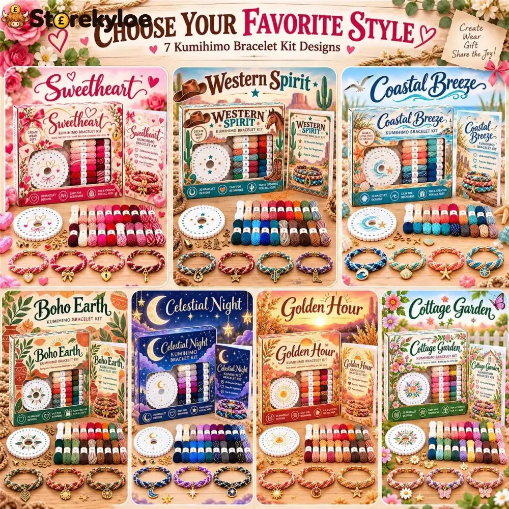🌸Cottage Garden Kumihimo Bracelet Making Kit – DIY Braided Friendship Bracelets & Creative Gift Set ✨Beginners Friendily